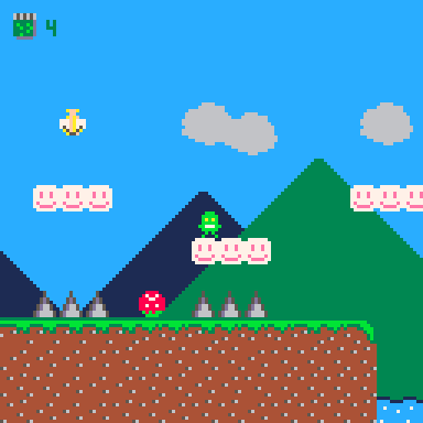 screenshot showing the Onionette bad guy mid-jump